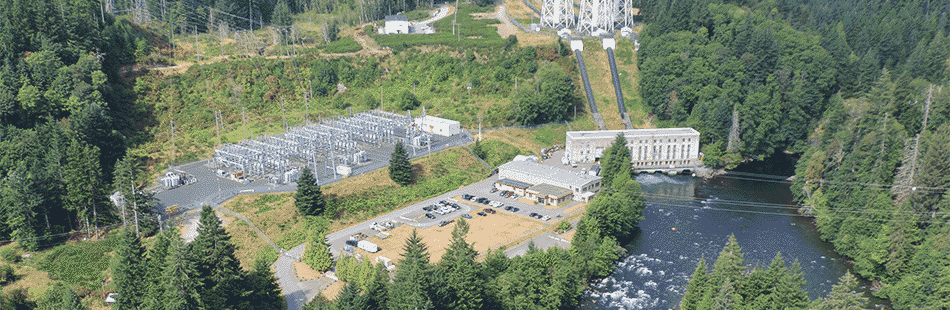 A generating station, seen from the air.